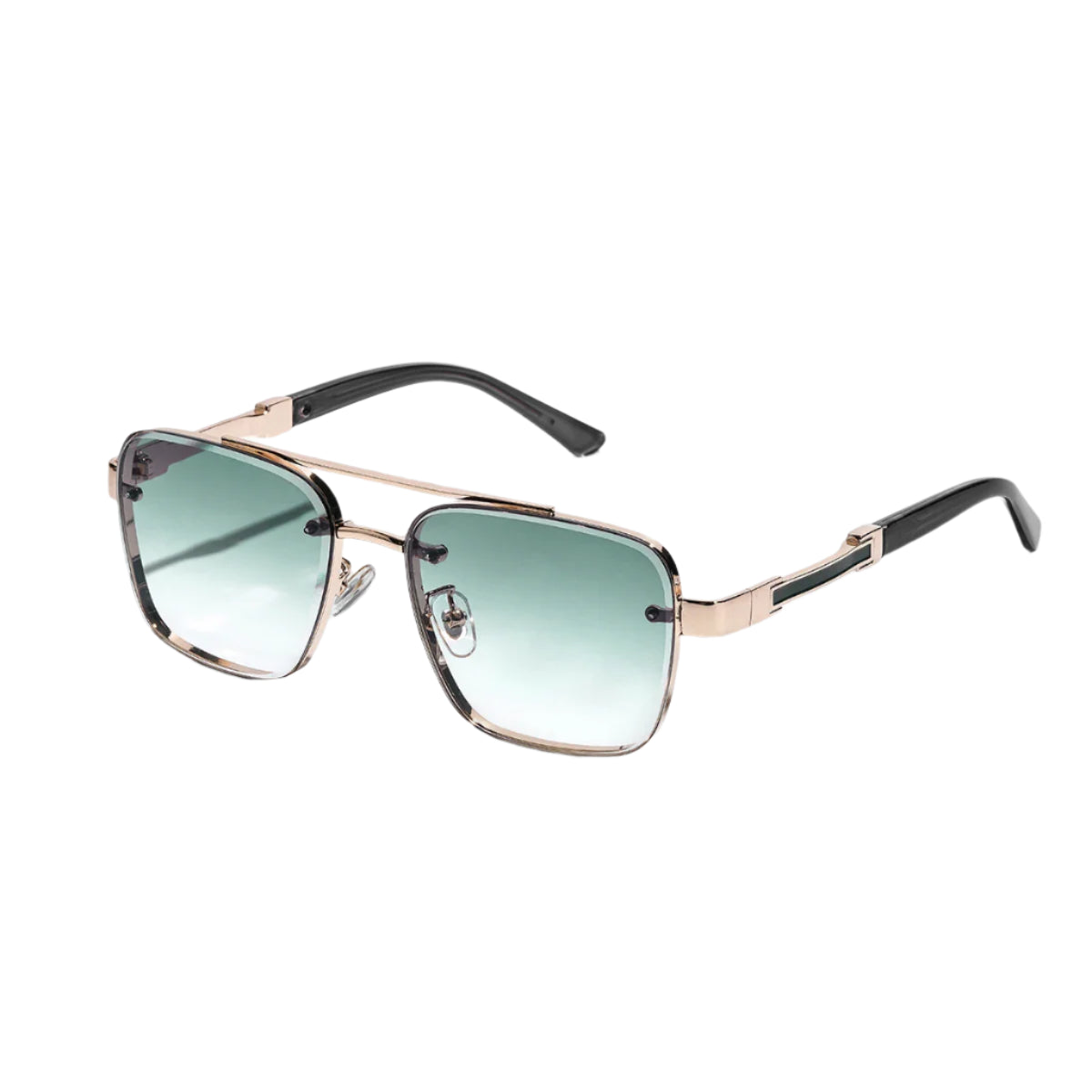 Lunettes de Soleil à Monture Métallique Vert Clair