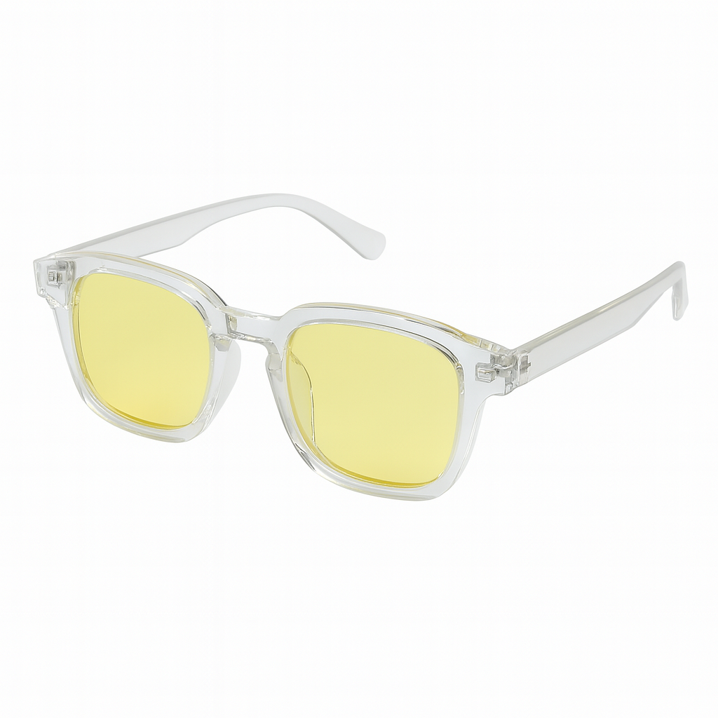 Lunettes de Soleil Monture Transparente Jaune