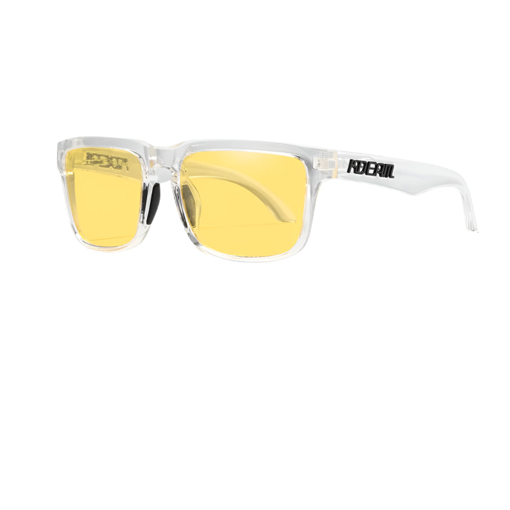 Lunettes de Soleil à Monture Transparente Jaune