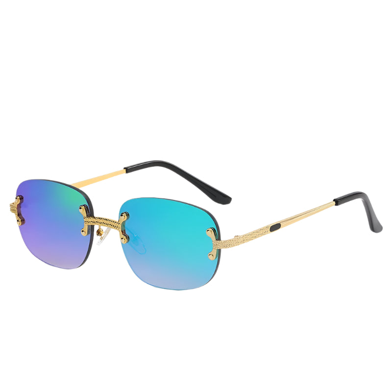 Lunettes de Soleil Ovales Sans Monture Blanc