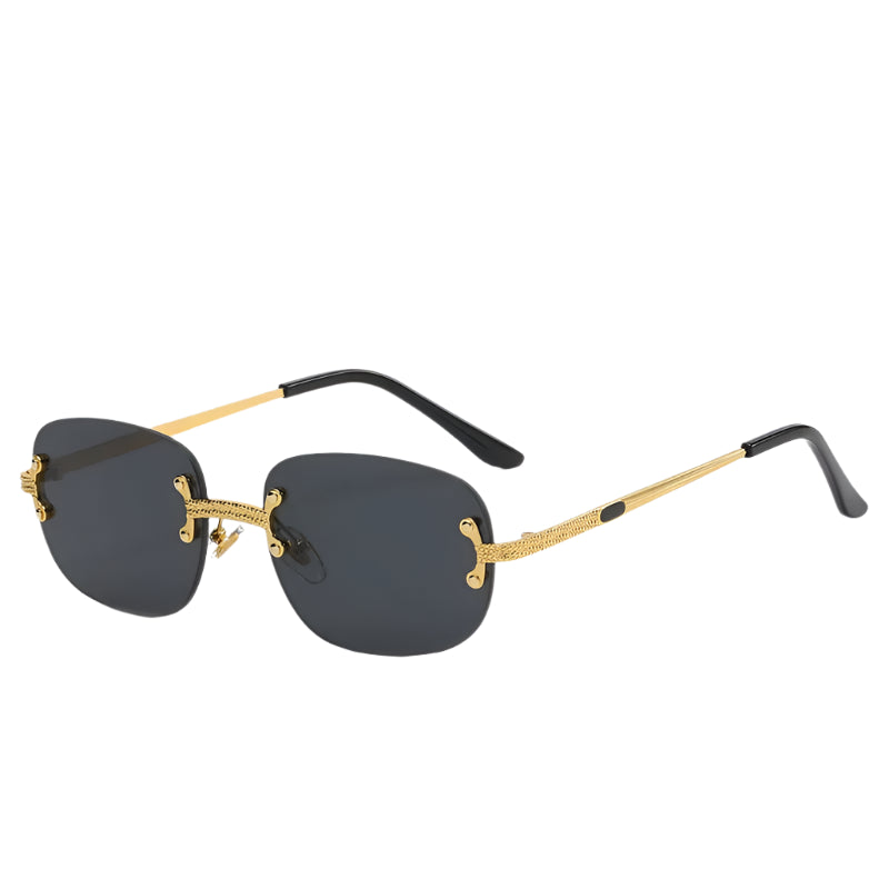 Lunettes de Soleil Ovales Sans Monture Noir