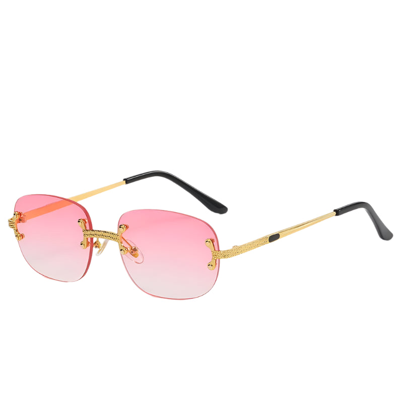 Lunettes de Soleil Ovales Sans Monture Rose