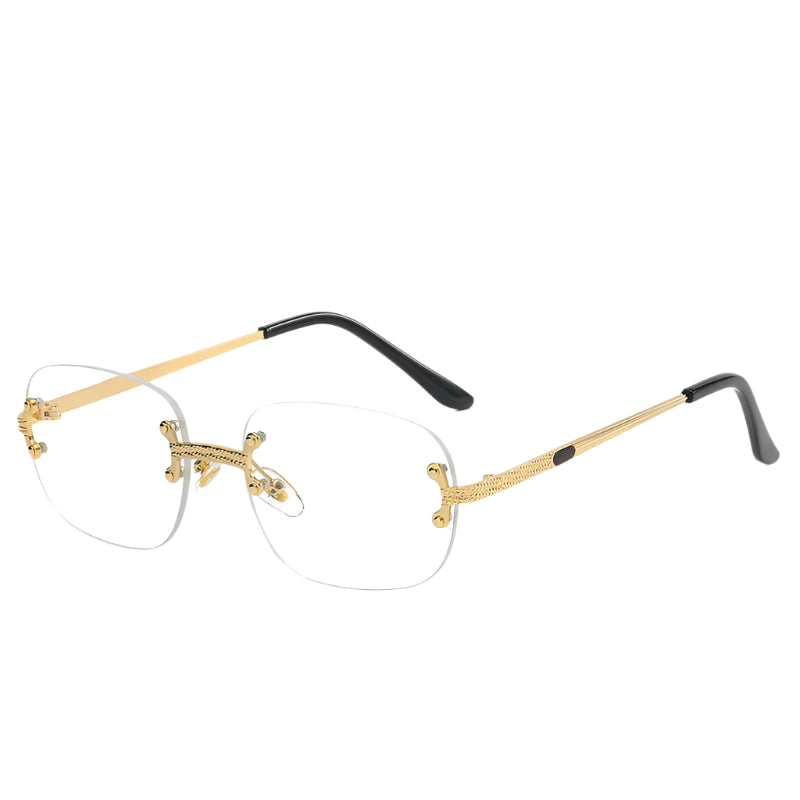 Lunettes de Soleil Ovales Sans Monture Transparent