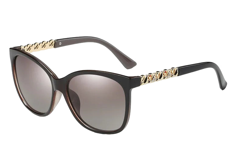 Lunettes de Soleil Polarisées Femme Marron Foncé