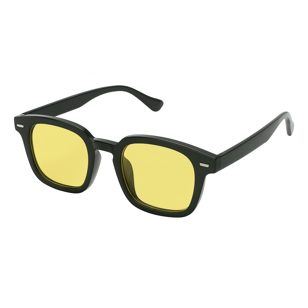 Lunettes de Soleil Rétro Streetwear Jaune