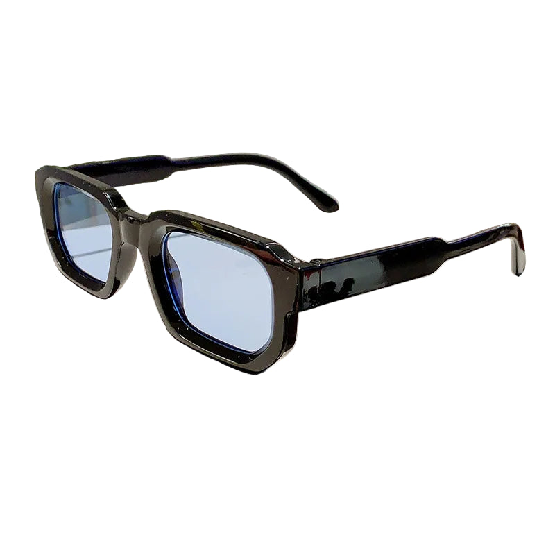 Lunettes de Soleil Rectangle Rétro Bleu