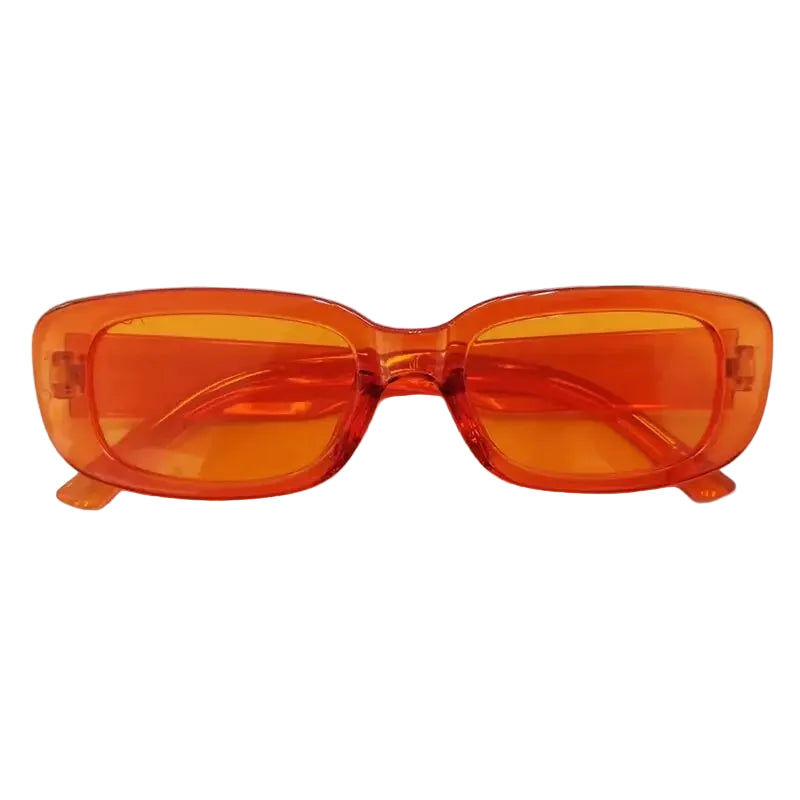 Lunettes De Soleil Rectangulaires Rétro Vintage - Monture Métal Fine Couleur Bonbon