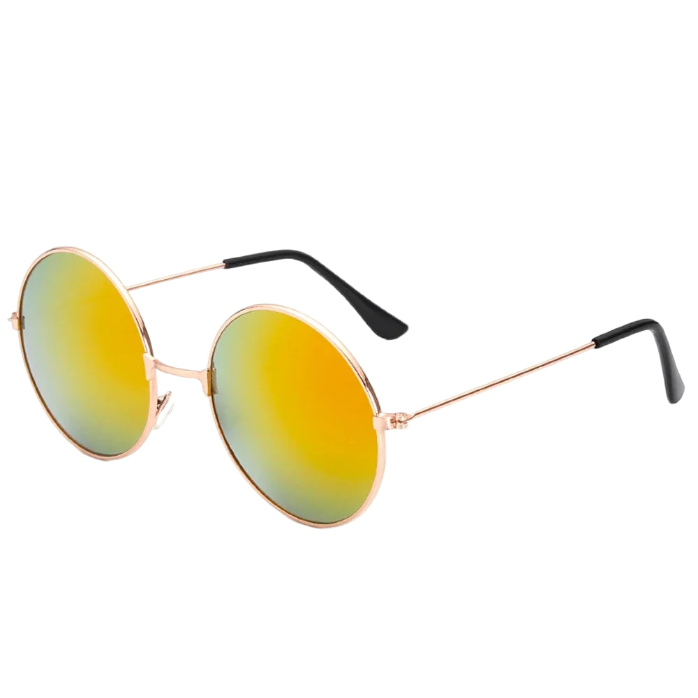 Lunettes de Soleil Rondes Miroir Violet Jaune