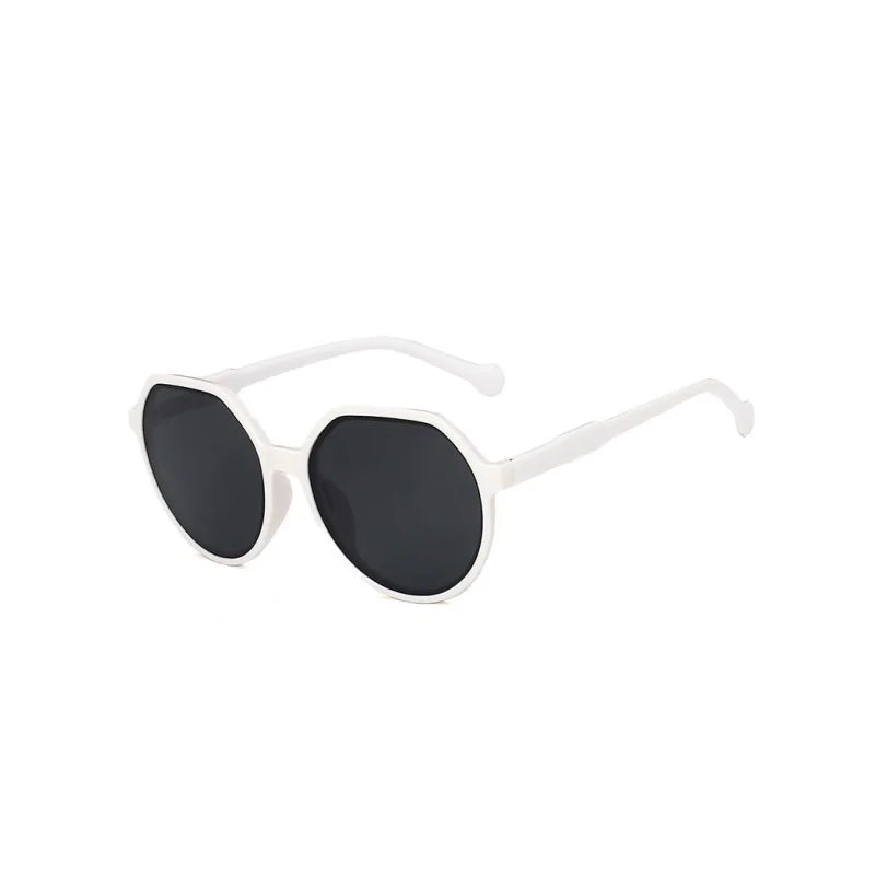 Lunettes de Soleil Rondes Rétro Blanc