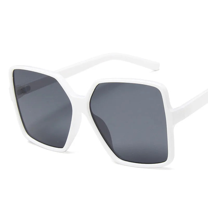 Lunettes de Soleil Surdimensionnées Dégradées Blanc
