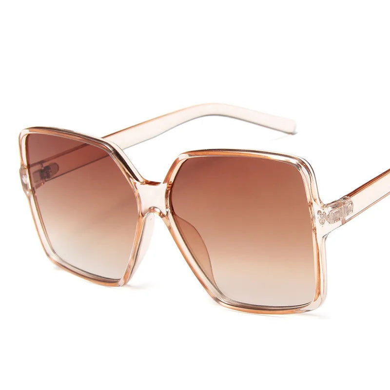 Lunettes de Soleil Surdimensionnées Dégradées Marron
