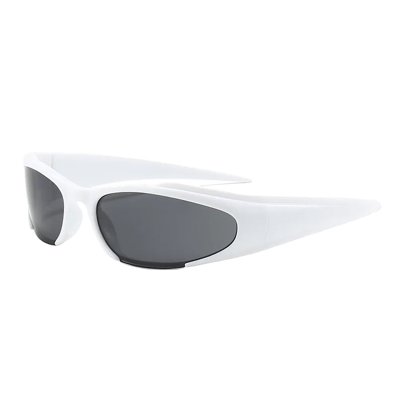 Lunettes de Soleil de Sport Rétro Blanc