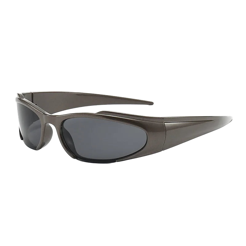 Lunettes de Soleil de Sport Rétro Gris Foncé