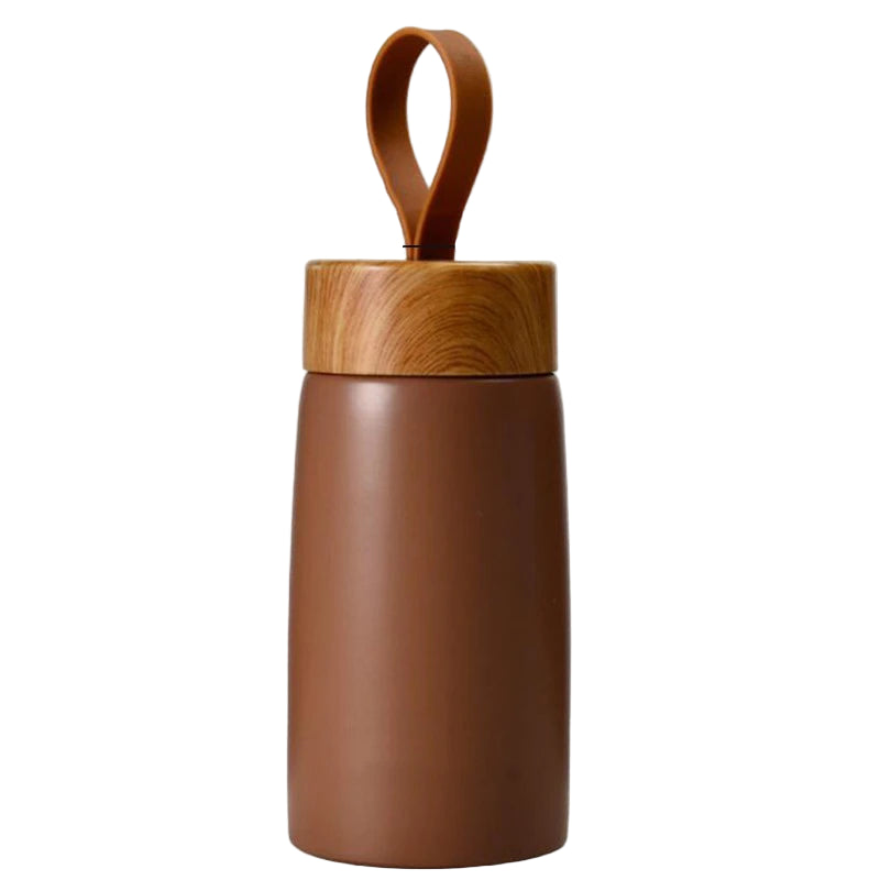 Mini Bouteille Isotherme Couvercle en Bambou