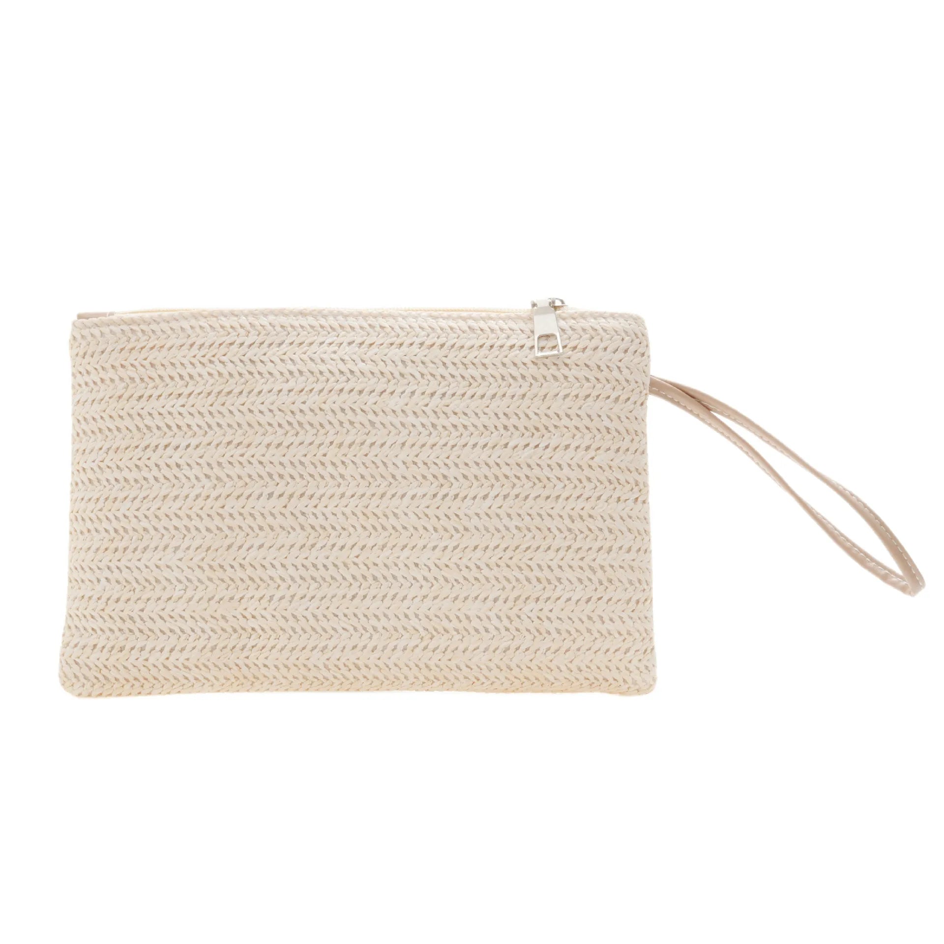 Petite Pochette En Paille Blanc