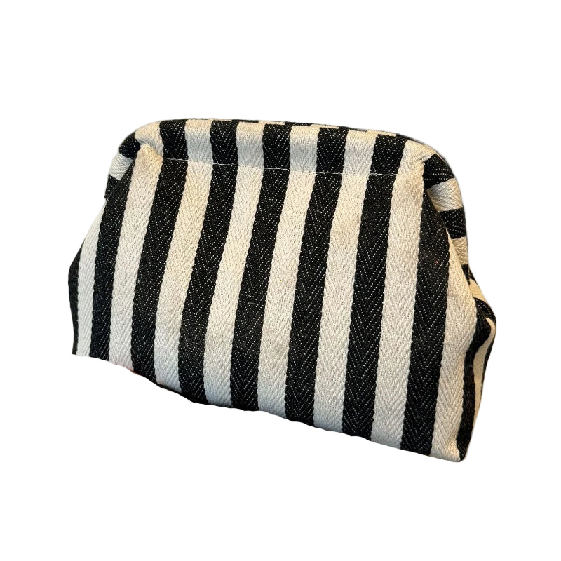 Petite Pochette à Rayures Noir