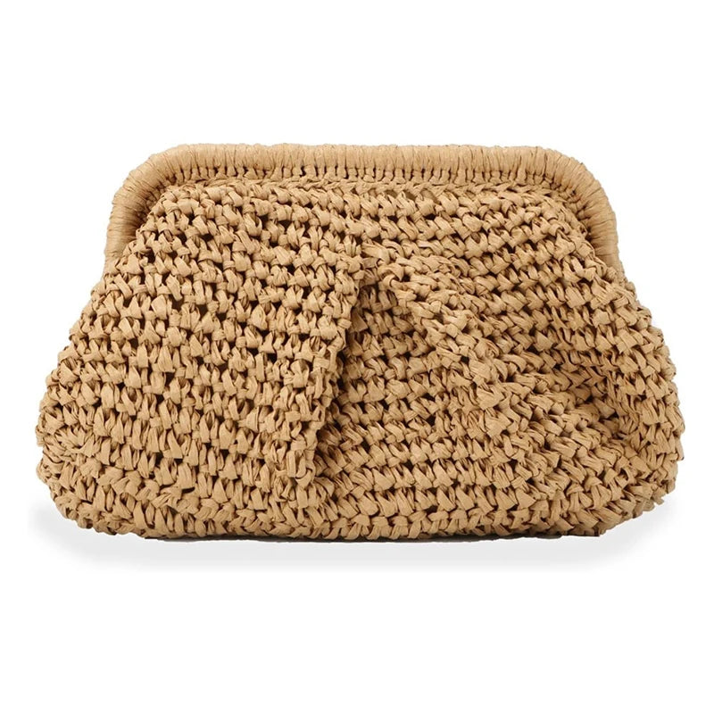Pochette Femme En Paille Tissée
