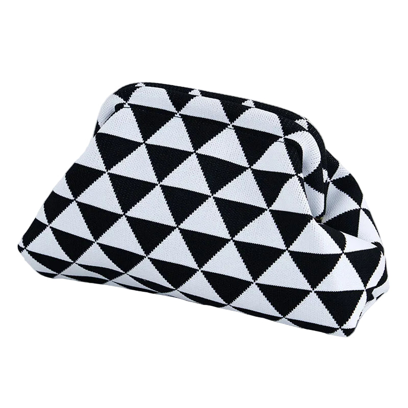 Pochette à Motifs Géométriques Blanc