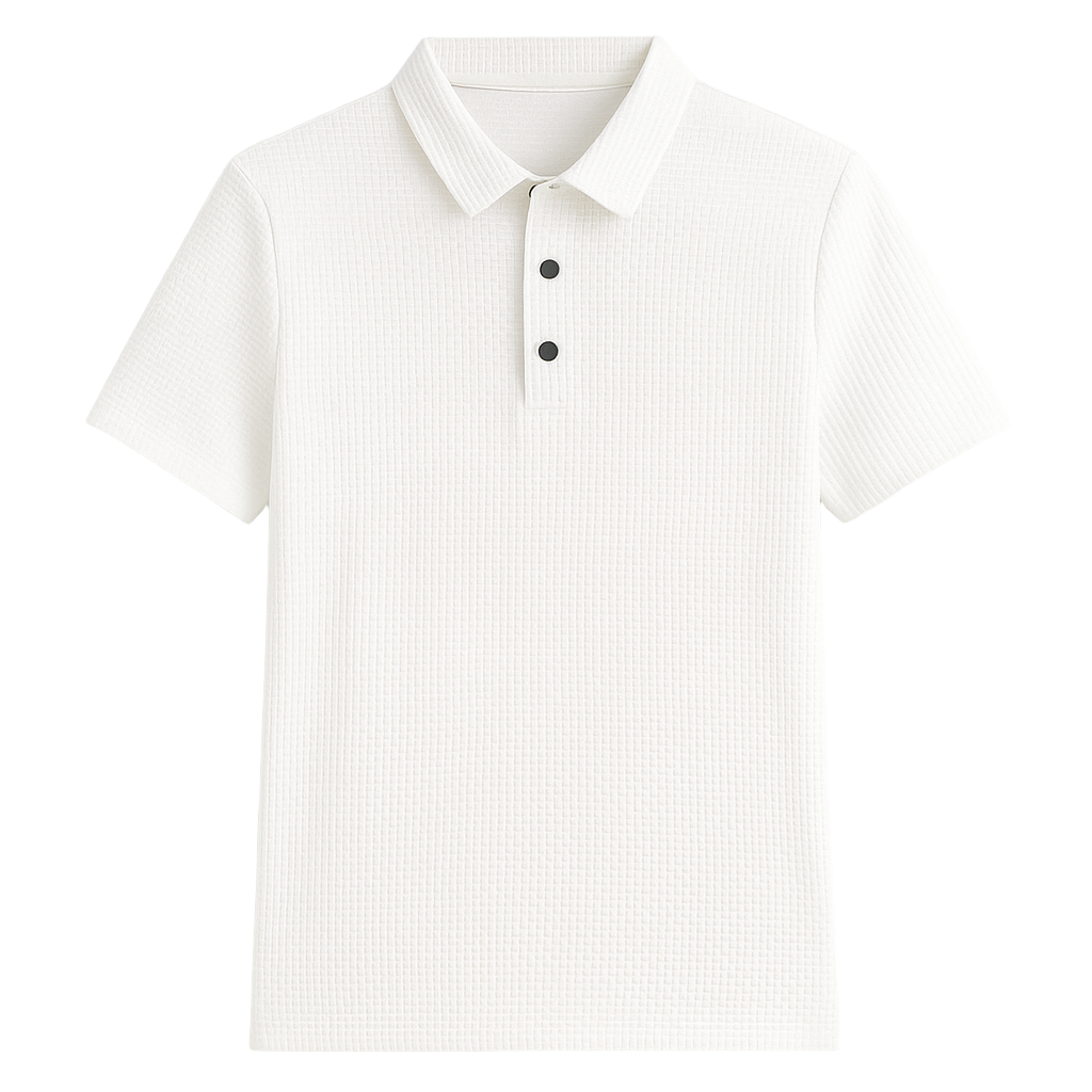 Polo en Soie Glacée Chic Blanc