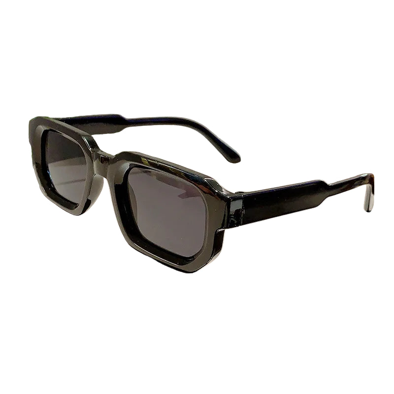 Lunettes de Soleil Rectangle Rétro Noir