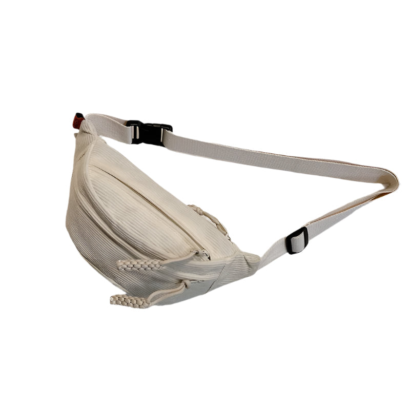 Sac Banane en Velours Blanc