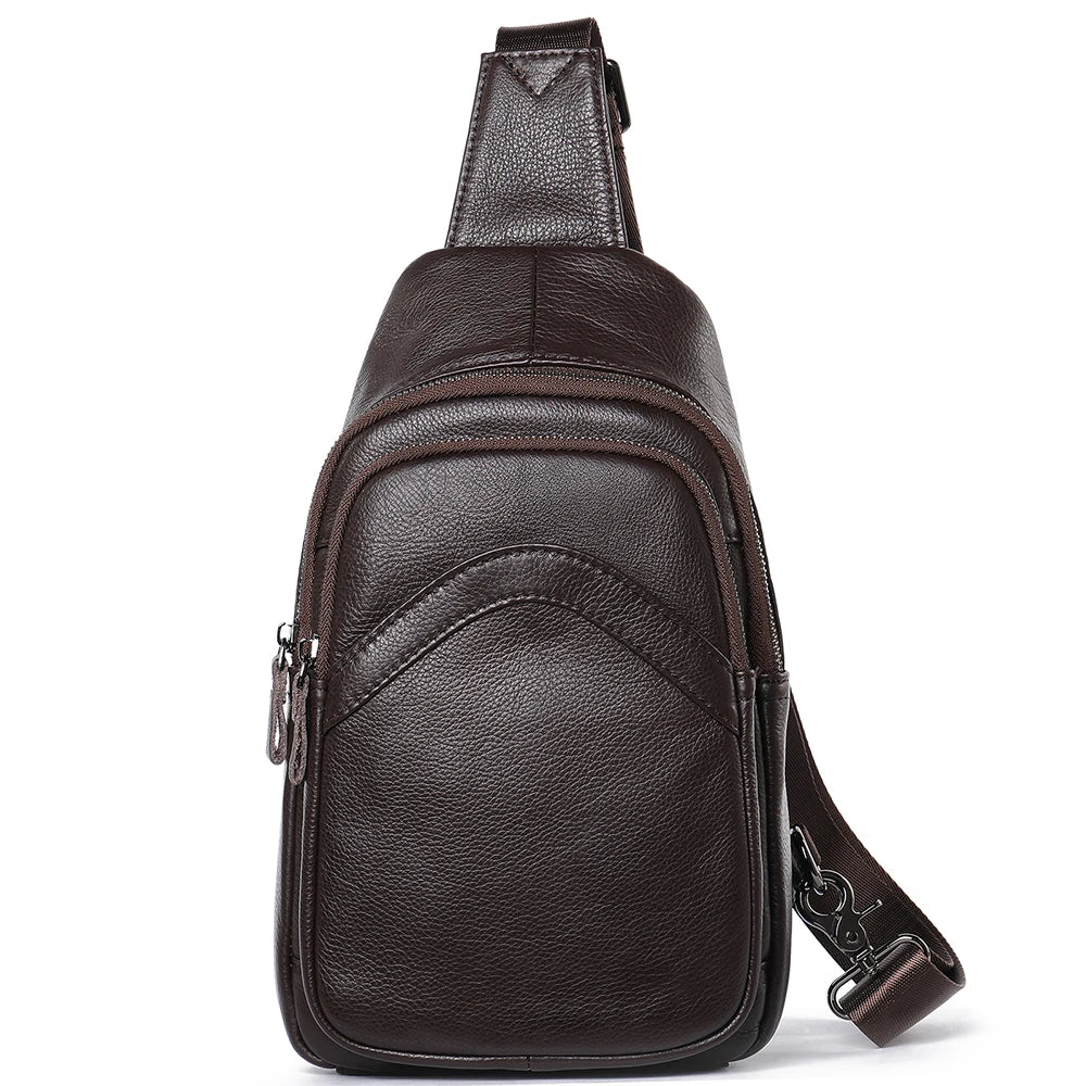 Sac Bandoulière Homme en Cuir Marron
