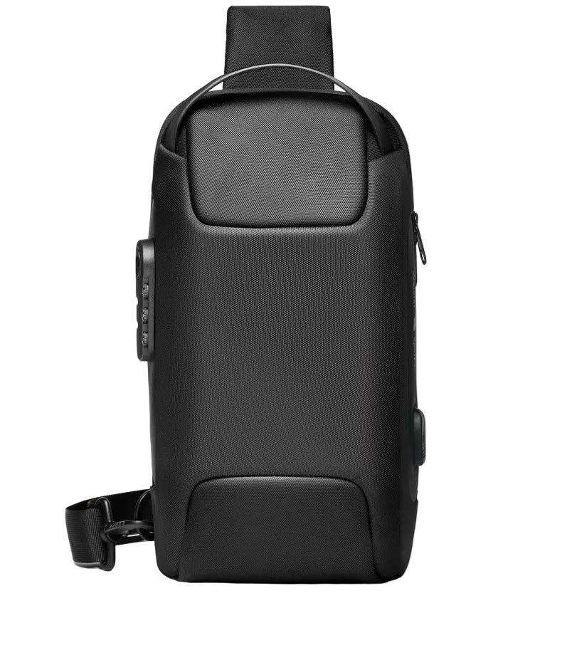 Sac Bandoulière Étanche USB Noir