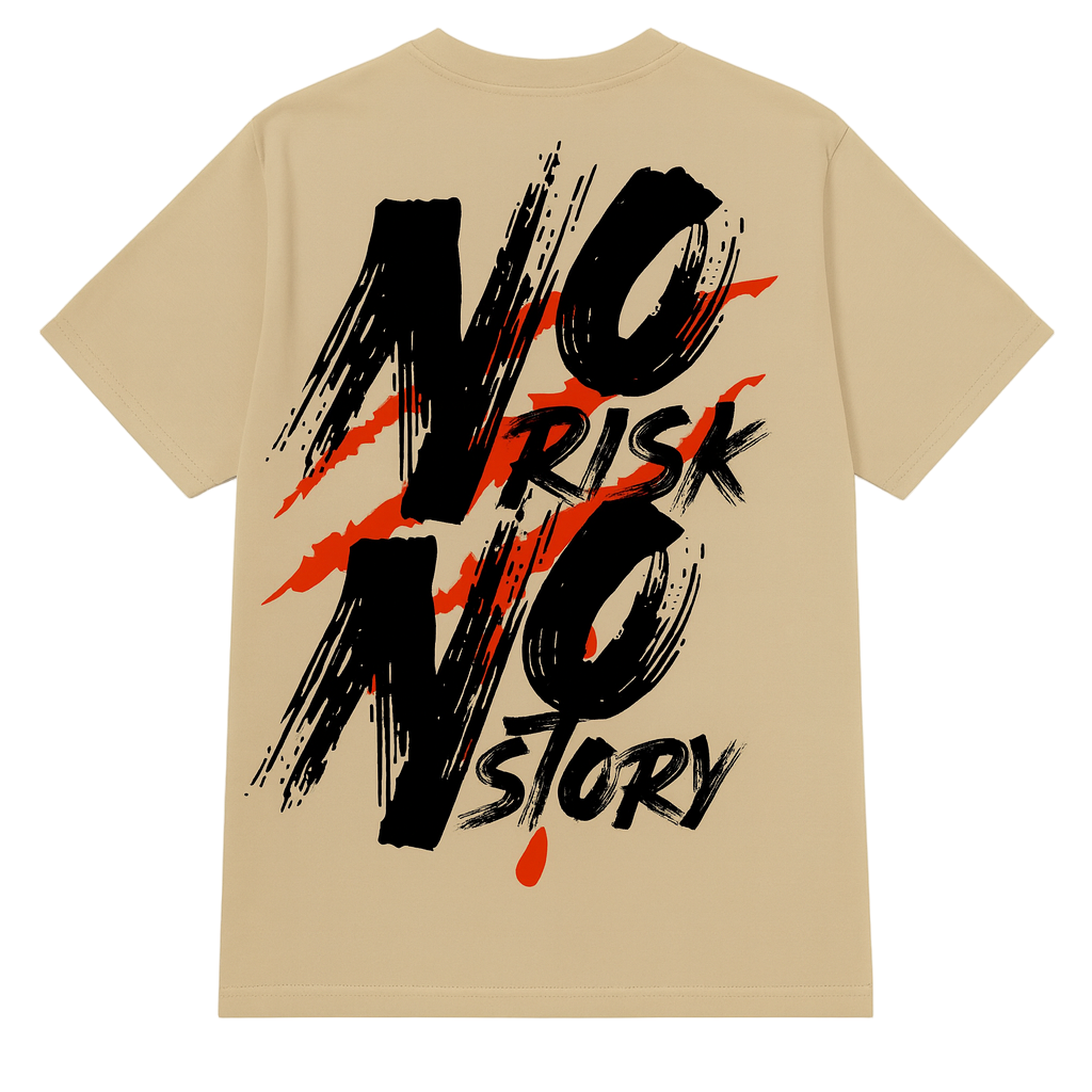 T-shirt Imprimé « No Risk » Beige