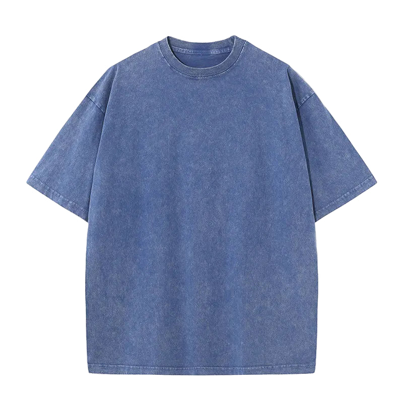 T-shirt Rétro Délavé Bleu