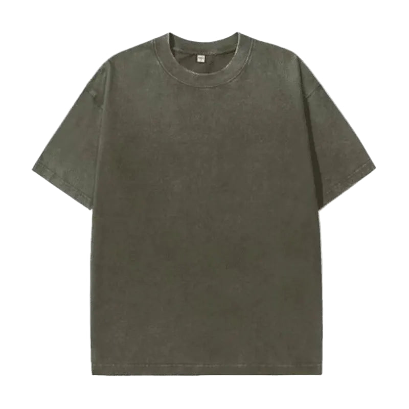 T-shirt Rétro Délavé Gris Foncé
