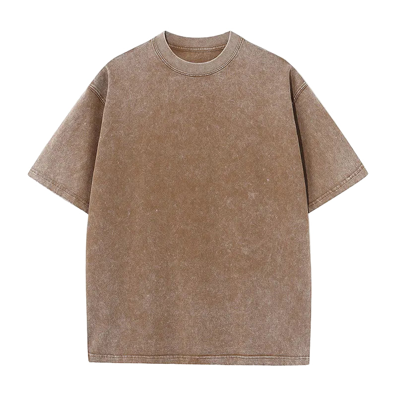 T-shirt Rétro Délavé Marron