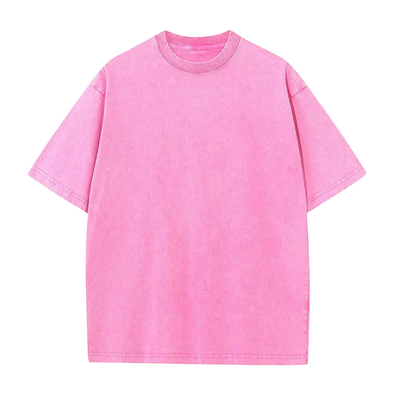 T-shirt Rétro Délavé Rose