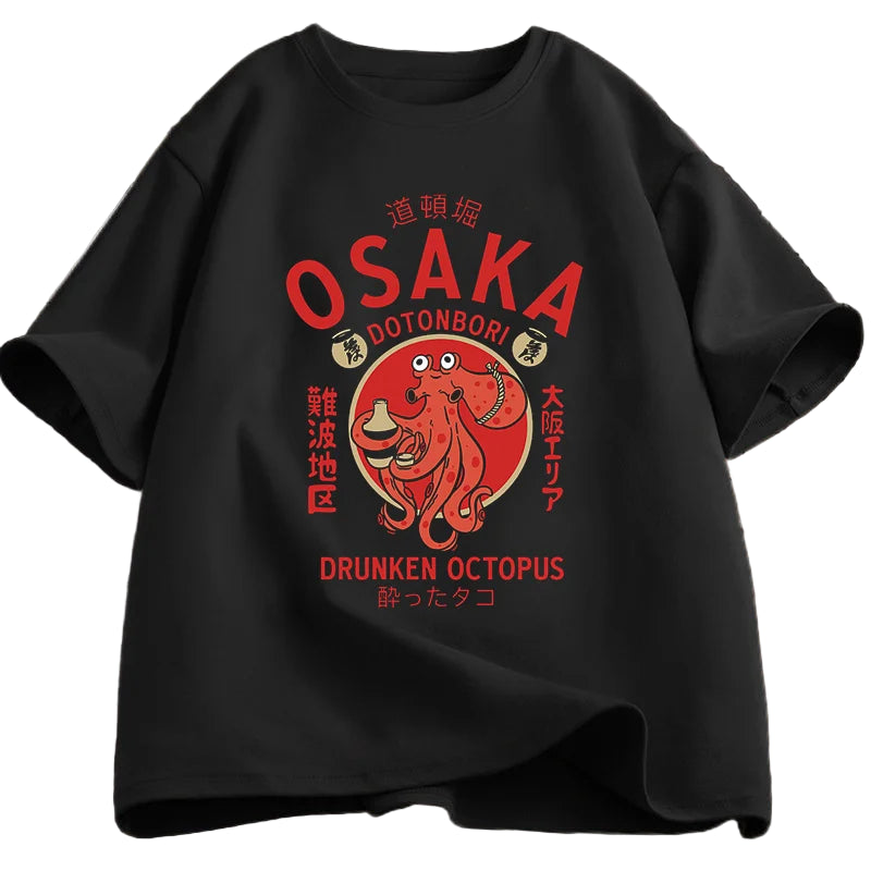 T-shirt Style Japonais Noir