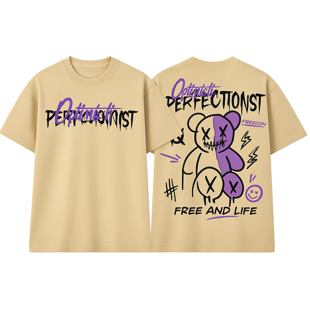 T-shirt Urbain « Perfectionnist » Beige