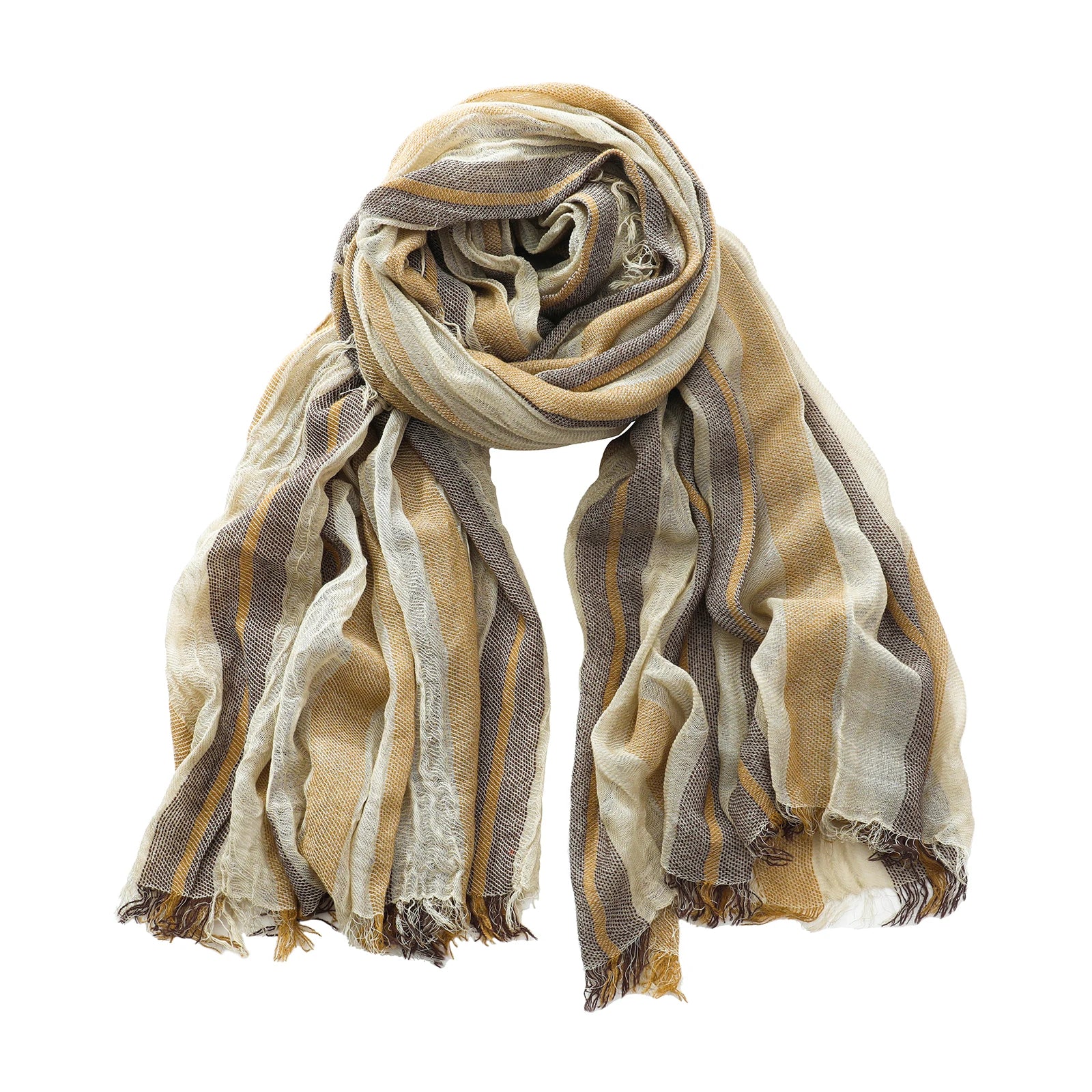 Écharpe Légère en Lin et Coton Beige