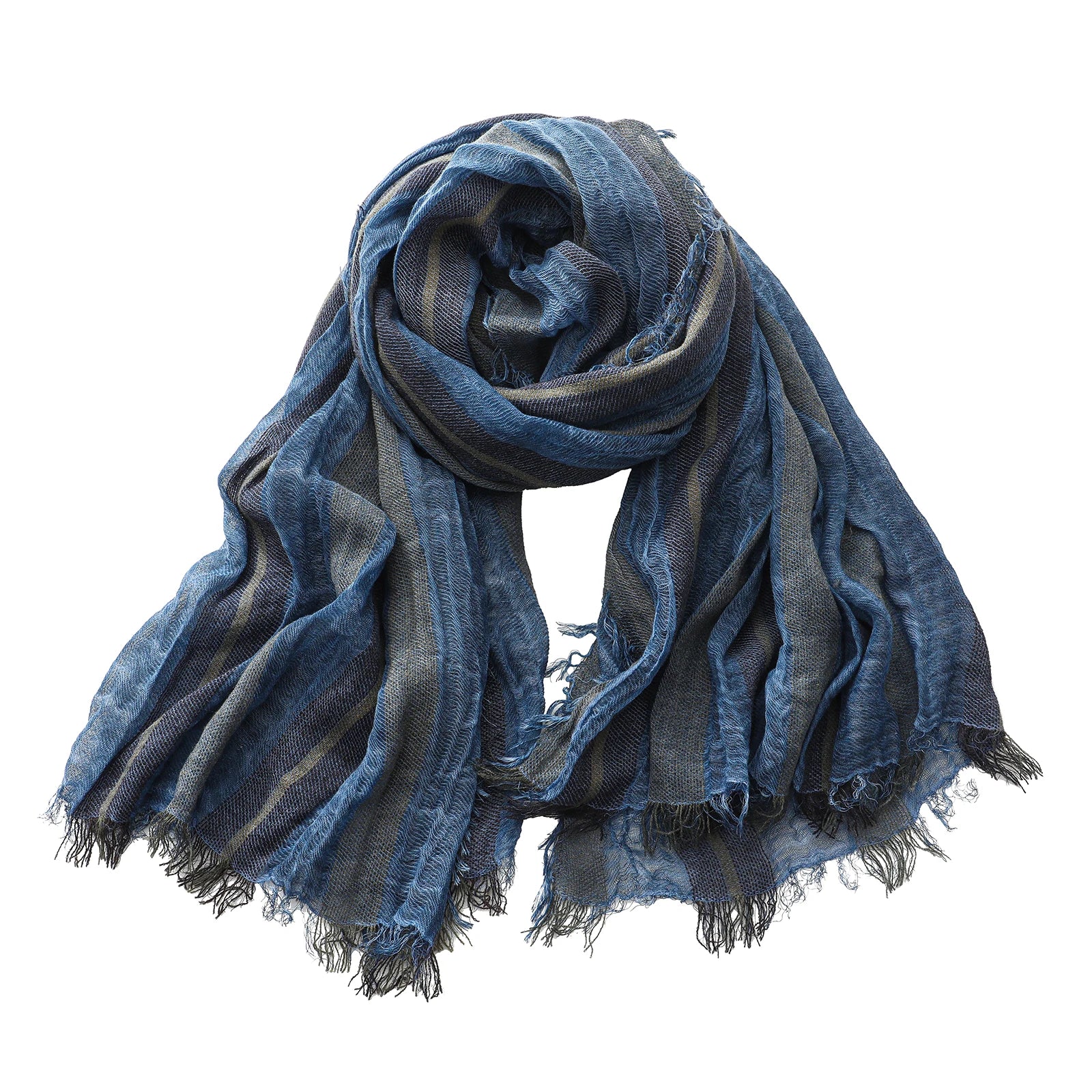 Écharpe Légère en Lin et Coton Bleu