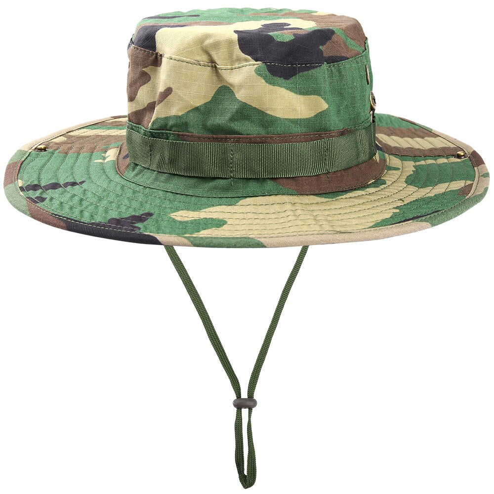 Multicam Nepalese Boonie Hats Tactical Airsoft Sniper Camouflage Bucket Cap Accessories Military Army Panama Military Men Summer - La Maison Du Bob