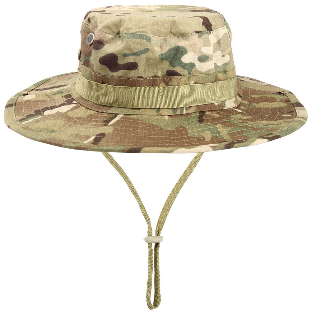 Multicam Nepalese Boonie Hats Tactical Airsoft Sniper Camouflage Bucket Cap Accessories Military Army Panama Military Men Summer - La Maison Du Bob